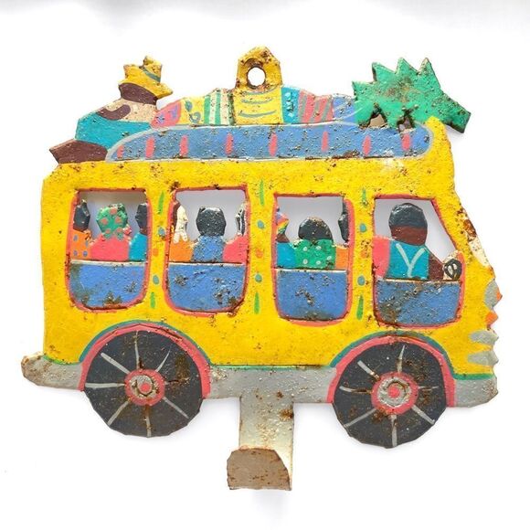 Haitian Metal Bus Hooks Wall Art - Picture 4 of 8